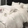 Conjunto de Quatro Peças de Seda Gelada de Verão, Lençóis de Cama de Luxo Leve, Cobertura de Colcha de Seda para Dormir Nu, Conjunto de Três Peças Estilo Ins 4