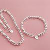 Joyería de comercio exterior chapada en plata 925 collar de cuentas de 6 mm traje de pulsera temu AliExpress explosiones