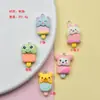 Resina simulação desenho animado animal pequeno sorvete diy joia coelho sapo brincos bolsa chaveiro pingente