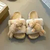 Chinelos de Urso Preguiçoso Fofo de Desenho Animado Femininos Outono/Inverno 2026 Sola Grossa Altura Aumentada Chinelos Casuais Chinelos Casuais Suaves