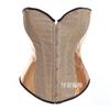 Corsé plateado brillante con hebilla delantera, cintura ajustada, top tubo, tejido satinado, ropa exterior brillante, corsé con varillas para mujer