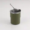 Copo para Bebidas Frias de Aço Inoxidável 304 Transfronteiriço, Copo de Degrau Espessado de Camada Dupla Anti-Escaldante, Copo de Café Portátil Estilo Acampamento ao Ar Livre