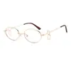 Nuevas gafas de sol metálicas ovaladas vintage transfronterizas, moda europea y americana, estilo hip-hop moderno y único, elegantes gafas de sol para mujer