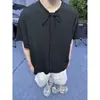 Camisa Casual de Manga Curta Lisa de Cor Sólida Fina de Verão para Homens Marca Tendência Nova Estilosa Solta Jaqueta Camisa Casual Tendência