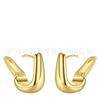 Pendientes de botón ovalados en forma de U de latón chapado en oro de 18 quilates de alta calidad, estilo europeo y americano, de metal, sencillos, del mismo estilo, E191114