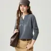 ¡Chic francés! Suéter 100% cachemira pura para mujer, colección otoño/invierno 2026, color liso, cuello en V, diseño falso de dos piezas, jersey de punto, manga larga