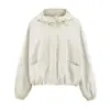 Chaqueta corta con capucha de nuevo diseño estilo europeo y americano, nueva casual de otoño e invierno, chaqueta top holgada y estilizada al por mayor
