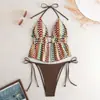 Traje de baño bikini de dos piezas estilo europeo y americano para mujer 2026, adelgazante y sexy, perfecto para vacaciones en la playa y aguas termales, disponible para dropshipping