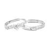 Anillos de Pareja Originales con Patrón de Rollo Rodante en Plata Esterlina, un Par de Anillos de Diseño Único para Hombres y Mujeres, Anillos Ajustables, Regalo 520