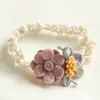 Nuevos Accesorios para el Cabello de Color Cálido Coreanos Otoño e Invierno 2020 Diadema de Flores de Lana Dulce para Bebé Ropa para la Cabeza de Bebé