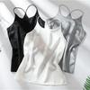 Regata Linda com Costas Estilo Europeu e Americano Regata Feminina Plus Size Top Camisola Seda Sintética Camada Base Conjunto Roupa Íntima