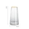 Vaso de Vidro Colorido Estilo Ins com Borda Dourada Afunilada, Recipiente Transparente Nórdico para Flores para Sala de Estar, Adequado para Flores Frescas ou Secas, Ornamento Decorativo Suave