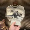 Otoño Nuevo Manga Corta Alta Gama Lujo Ligero Diseño Desgastado Moda de Moda Cuello Redondo Manga Corta Camiseta Unisex Moderna