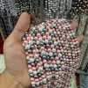 Pó de pasta de feijão cinza imitação alta pérola Swarovski multicolor color blocking furo reto pérola artificial acessórios para joias DIY vendas diretas da fábrica da fonte