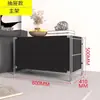 Armário de Revista Bauhaus Preto Armário com Porta Basculante de Chão Multi-Camadas Armário de Armazenamento para Sala de Estar Armário Lateral de Sofá Armário de Exposição Multifuncional