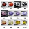 Gema Huagang de color huevo con cara de tortuga doble, circonita blanca, piedra desnuda, cara de celosía ovalada, cara de circonita blanca, doble cara