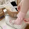 Zapatos y Calcetines: Calcetines de Encaje de Ballet Estilo Miu, Calcetines Delgados Apilables de Primavera y Verano, Calcetines Largos de Malla Hueca con Lazo en Forma de Corazón