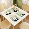 Tapete Quadrado para Mesa de Jantar Desenho de Panda Impermeável e à Prova de Óleo Não Lavável Isolamento Térmico Toalha de Mesa para Mesa de Café Tapete de Proteção para Desktop Oito Imortais