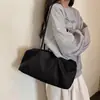 Bolsa Tote Longa de Lona Minimalista para Mulheres, Casual e Sem Esforço, Grande Capacidade, Bolsa de Ombro, Bolsa de Mão/Ombro para o Dia a Dia