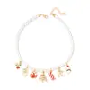 Collar Navideño Europeo y Americano Más Vendido Galleta Navideña Muñeco de Nieve Árbol de Navidad Caramelo Colgante Collar de Perlas Regalo