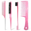 Peine de dientes grandes para el hogar transfronterizo al por mayor peine para rizar el cabello peine de aguja de acero peine de cola de rata cepillo para el borde de las cejas peine de plástico para el cabello