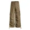 Pantalones de trabajo rectos estilo callejero americano OREETA para hombre y mujer, lavados y desgastados, pantalones casuales versátiles vintage