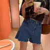 En StockVC Sencillos de Buen Ajuste Favorecedores Shorts de Mezclilla para Mujer Verano Nueva Llegada Deshilachados Pierna Ancha Pantalones Cortos