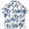 Moda Hong Kong Estilo Ins Marca de Moda Camisa Floral de Manga Corta Unisex Verano Versátil Perezoso Estilo Japonés Sin Marca Nuevo Literario