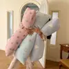 Almohada larga de apoyo de forro polar de invierno para niñas, almohada de apoyo para sujetar las piernas al dormir, almohada para dormir en el rincón de la ventana en otoño e invierno, cojín de respaldo para sofá