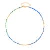 Collar de diseño de nicho transfronterizo europeo y americano, color de contraste, piedra natural, lujo ligero, alta gama, cadena de clavícula 18K de oro real, versátil