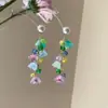 Pendientes de Lirio del Valle Coloridos de Estilo Pastoral Dopamina, Pendientes Largos con Borla de Flor Estilo Hada de Vacaciones