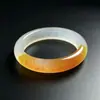 Pulsera de jade colorida en trozos pequeños, pulsera ancha de cuarzo jade color miel amarillo húmedo, estilo mujer, estilo chino, joyería de jade