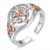 Anillo Celta Bicolor Joyería, Diseño de Nicho, Lujo Ligero, Anillo de Bruja de Gama Alta, Accesorio para la Mano, Anillo de Bruja para Mujer