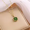 Collar de Acero de Titanio Floral Estilo Coreano Femenino Joker Exquisita Cadena para Clavícula Venta Directa de Fábrica Tendencia Caliente en TikTok Live En stock