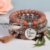 Pulseira Elástica Estilo Novo Boêmio Transfronteiriça Joia Criativa Feminina Pulseira de Contas Multicamadas com Franja Pulseira da Moda