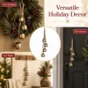 Colgante de Campana de Navidad de Metal Retro con Cuerda de Cáñamo, Corona Dorada para Colgar en la Puerta, Arreglo de Decoración Navideña
