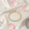 Pulsera de Acero Inoxidable de Venta Caliente Europea y Americana Chapada en Oro de 18 Quilates, Pulsera de Corazón Tridimensional Full Diamond para Mujer, Joyería de Acero de Titanio de Lujo Ligero Dongguan
