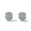 Hip Hop Antiguo Lindo Venta Caliente Transfronteriza Pendientes de Tachuela Geométricos para Hombre de Plata de Ley S925 Incrustados con Moissanita Pendiente de Rap Hip Hop Venta al por Mayor