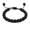Elegante Pulsera de Piedra Volcánica Natural con Cierre Ajustable Presenta un Patrón Clásico de Colores Gris y Negro para una Moda Elegante y Moderna Perfecta para el Uso Diario y un Regalo Único para Seres Queridos