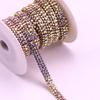 Nueva Cadena de Garras de Diamante Multicolor de Tres Filas Cadena de Pedrería Densa Galvanizada Cadena de Pedrería Versátil Cadena de Pedrería Cosida a Mano para Bricolaje Joyería