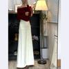 Jeans blancos holgados lavados estilo americano para mujer, otoño, cintura alta, micropantalones, versátiles, pantalones rectos de pierna pequeña, pantalones de pierna ancha