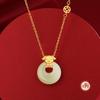Colar Original dos Doze Zodíacos para Mulheres Prata de Lei S925 Novo Estilo Chinês Ano de Nascimento Fivela de Segurança de Jade Hetian Ano do Cavalo Corrente Clavicular