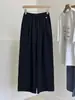 Linho Sensação Mergulhada Estilo Preguiçoso Calças Frescas Femininas Estilo Coreano Retrô Emagrecedor Elastex Cintura Alta Perna Larga Calças Finas Calças Casuais