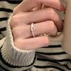 Anillo Ajustable Plano Mate Escarchado para Mujer, Estilo Sencillo, Diseño de Nicho, Sensación de Alta Gama, Anillos de Pareja 2023, Apilables