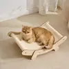 Tabla Rascadora para Gatos de Madera Maciza y Sisal, Cama para Gatos Duradera y que No Suelta Pelo, Tabla Rascadora para Uñas de Gato con Cuerda de Cáñamo Integrada, Sillón Chaise Longue para Sofá