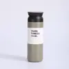 Copo de Elemento Simples Estilo Japonês Transfronteiriço Aço Inoxidável 304 Caneca de Café Alça Tampa Plana Copo de Água Esportivo Portátil
