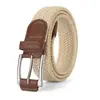 Bestseller transfronterizo: Cinturón elástico para hombre, correa elástica, cinturón tejido, versátil, no requiere agujeros, hebilla de pasador de aleación, lona, superventas en comercio exterior