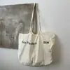Bolsa Tote de Nylon com Estampa de Letras Nova Primavera 2026 para Mulheres, Grande Capacidade, Moda de Rua, Bolsa de Ombro Único Transversal