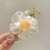 Accesorios para el Cabello de Acrílico Flor para la Cabeza de Verano Estilo Coreano Girasol Bola de Malla Pinza para el Pelo Pinza Grande para Cola de Caballo Pinza de Disco para el Cabello
