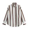 Amazon comercio exterior transfronterizo ropa de mujer europea y americana 2025 principios de primavera nueva moda estilo deportivo casual camisa de rayas verticales